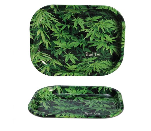 Black Leaf Rolling Tray 'Hemp' - Waterpijp-bong.nl