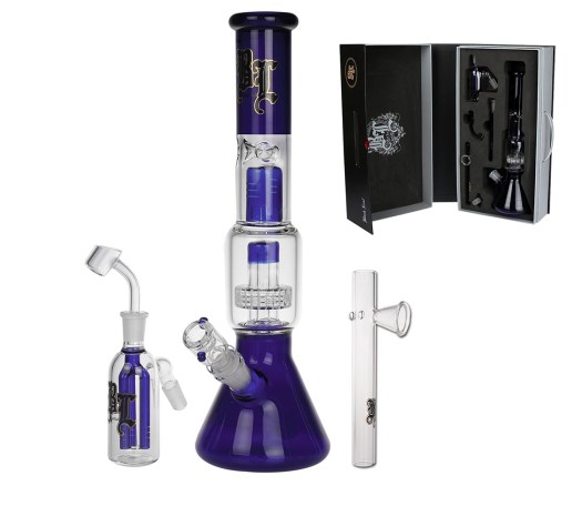 Boxed Blue Bong Set for Herbs and Oil