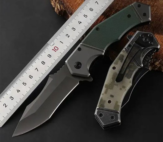 Camouflage Surival Mes met G10 handvat