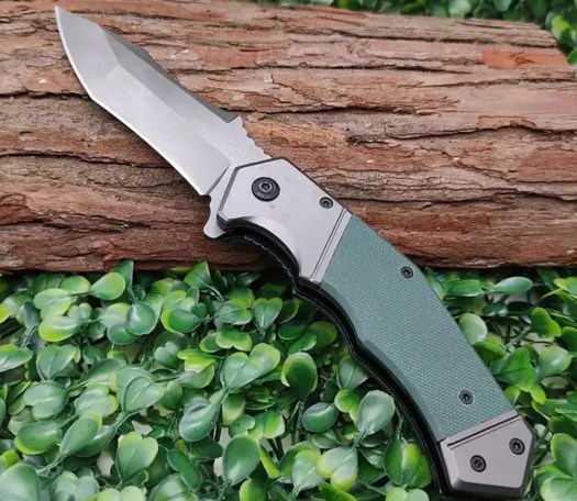 Camouflage Surival Mes met G10 handvat