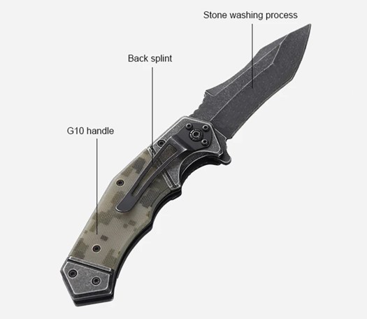 Camouflage Surival Mes met G10 handvat