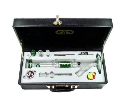 Clear Green Cane GG Bong with Luxury leather Case