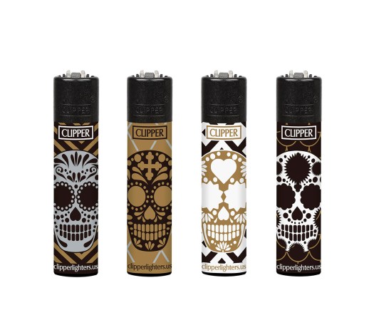 Clipper Skull Navulbare Ronde Aansteker