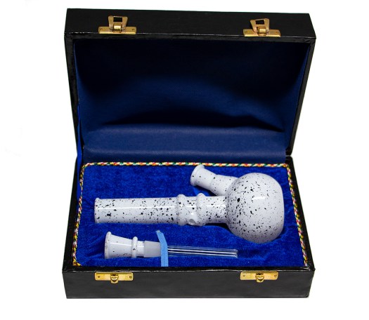 Conical Straight Glass Bong White Coloured In Box  - Waterpijp-bong.nl