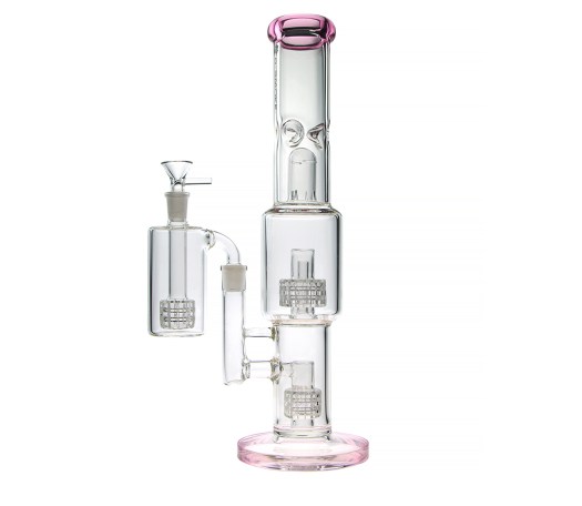 D-SMOKE Badass Power Bong Pink + Precooler