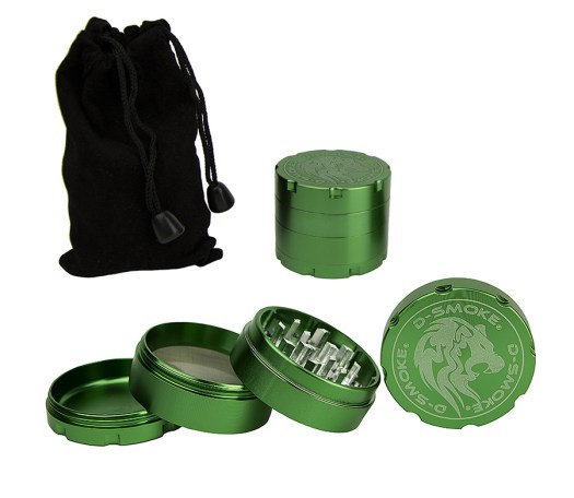 D-SMOKE HQ 4-Parts Grinder Green - Waterpijp-bong.nl