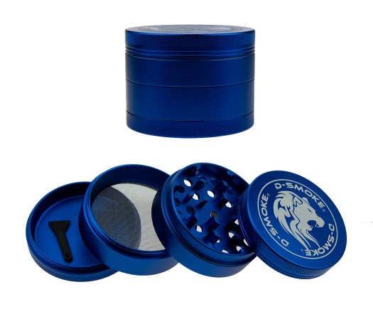 D-SMOKE Matrix Grinder 63 mm Blauw | 4-delige Metalen Grinder