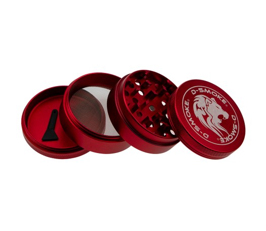 D-SMOKE Matrix Grinder 63 mm Rood | 4-delige Metalen Grinder