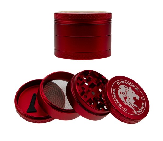 D-SMOKE Matrix Grinder 63 mm Rood | 4-delige Metalen Grinder