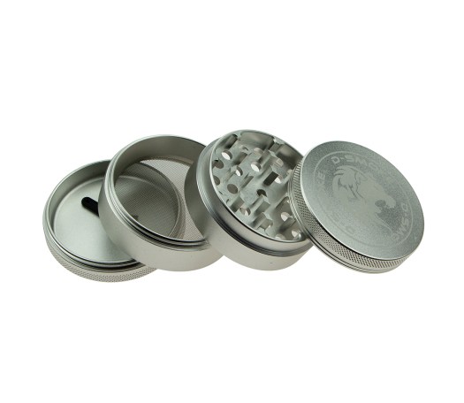 D-SMOKE Matrix Grinder 63 mm Zilver | 4-delige Metalen Grinder