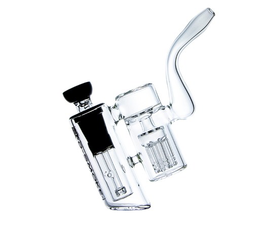 D-SMOKE Peace Seekah Double Perc Black Bubbler - Waterpijp-bong.nl