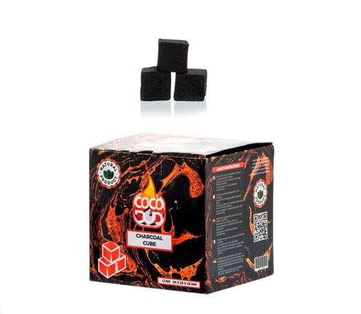 DUD CoCo Cube Natural Charcoal 1Kg 64 pcs - Waterpijp-bong.nl