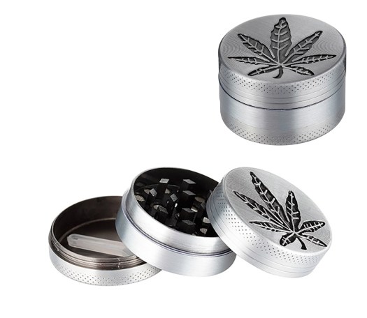 Dreamliner Grinder Leaf 40mm 3-parts Silver
