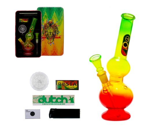 Four Twenty Rasta Bong Giftset - 6 delige Cadeaubox - Waterpijp-bong.nl
