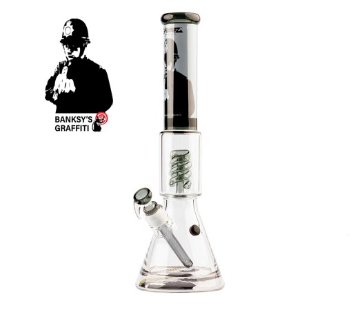G-Rollz Banksy Graffiti Rude Copper Spiral Perc Bong
