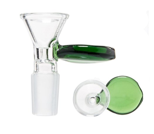Glass Bowl met Groen Handvat 14.5 mm - Waterpijp-bong.nl