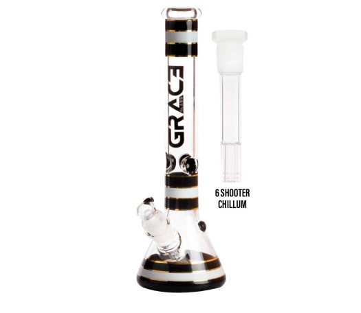 Grace Glass Classic Ice Bong Black - 7 mm