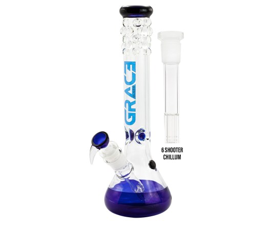 Grace Glass Pearl Glass Bong Blue