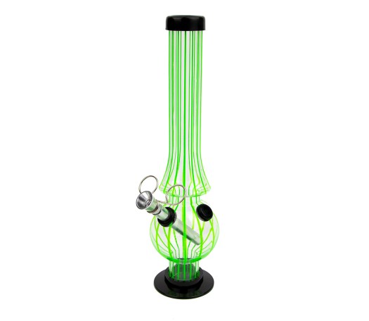 Green Stripe Acryl Bong with Lift Bowl