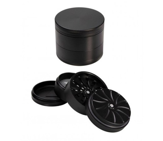 Masher Aluminium Grinder 4-part Black - Waterpijp-bong.nl