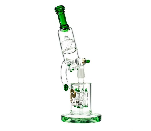 Tsunami Microscope Quad Rocket Domed Perc Green 14 inch Bong - Waterpijp-bong.nl