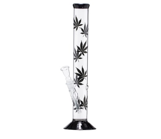 Multi Leaf Black Glass Bong 42cm transparant - Waterpijp-bong.nl