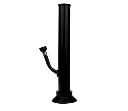 Zwarte metalen bong - 26 cm