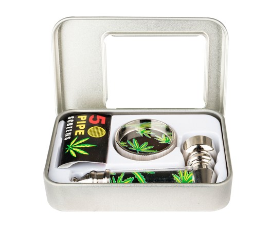 On the go Smoke Set - Pijp - Grinder - Screens