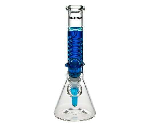 Phoenix Spiral Triple Freeze Bong - Blue