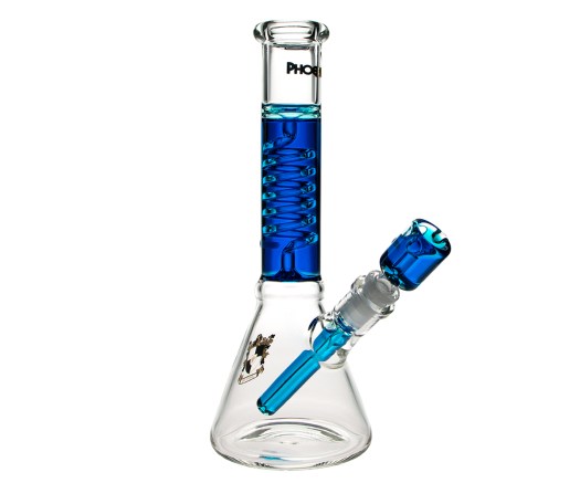 Phoenix Spiral Triple Freeze Bong - Blue