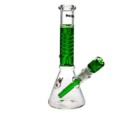 Phoenix Spiral Triple Freeze Bong - Green