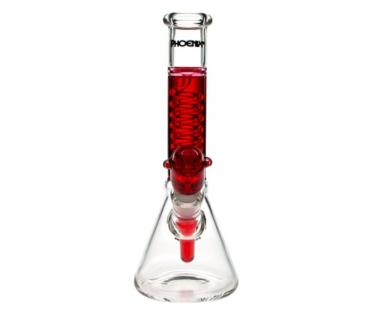 Phoenix Spiral Triple Freeze Bong - Red