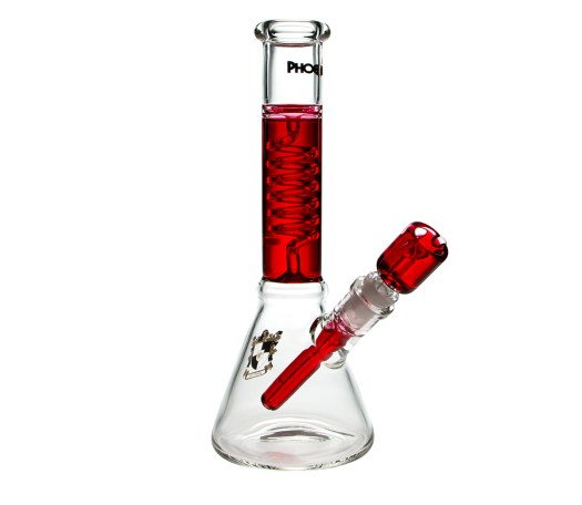 Phoenix Spiral Triple Freeze Bong - Red