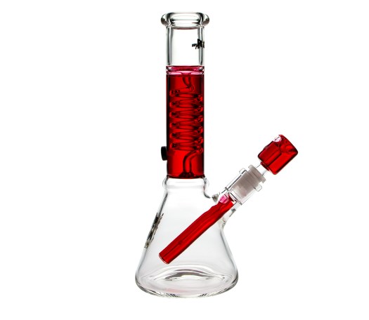 Phoenix Spiral Triple Freeze Bong - Red