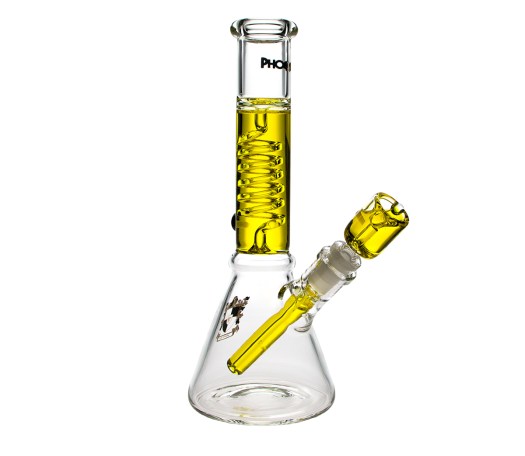 Phoenix Spiral Triple Freeze Bong - Yellow