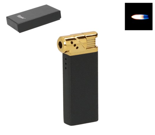 Piezo Black Gold Pipe Lighter in Box