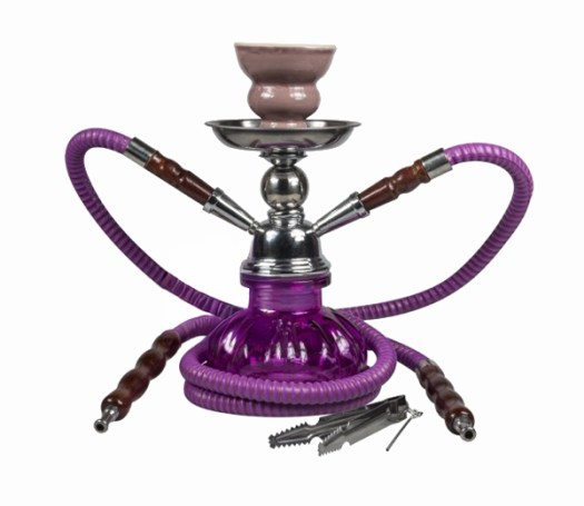 Sahbi Pumpkin Waterpijp - Twee slangen - Paars - 24 cm