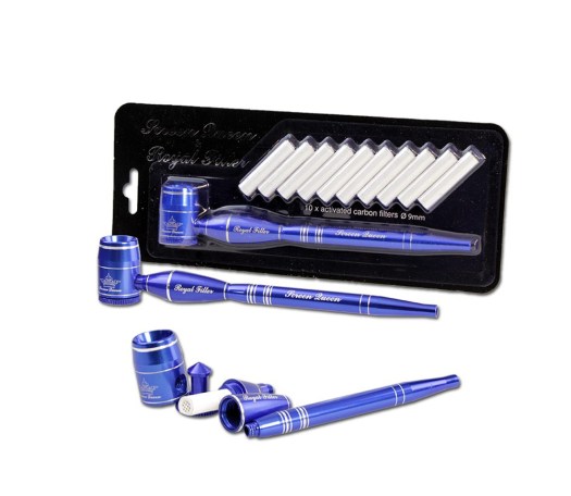 Screen Queen pijp met Royal Filter adapter - Blue