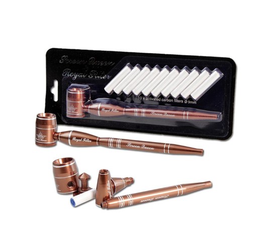 Screen Queen pijp met Royal Filter adapter - Bronze - Waterpijp-bong.nl