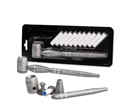 Screen Queen pijp met Royal Filter adapter - Grijs - Waterpijp-bong.nl
