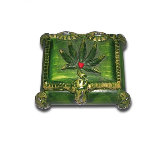 Stash Store Box Green Leaf