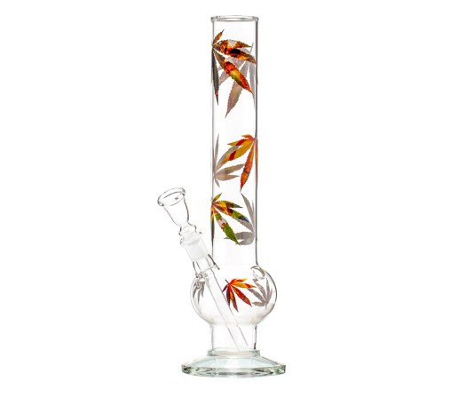 Straight Bouncer Bong Autumn Color Weed Leaves 38cm