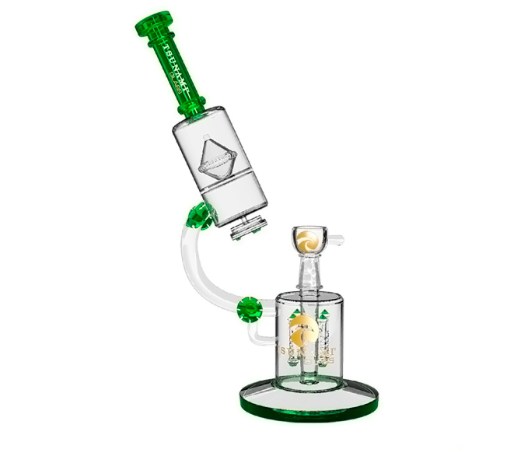 Tsunami Microscope Quad Rocket Domed Perc Green 14 inch Bong - Waterpijp-bong.nl