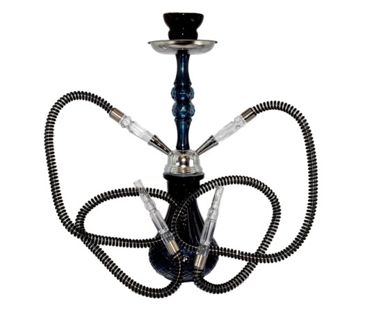 Waterpijp Al Afdal 2 slangen zwart goud