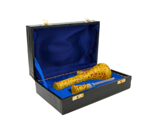 Conical Coloured Glass Bong in Box geel - www.waterpijp-bong.nl