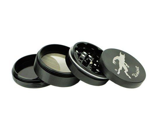 Grinder Aluminium Sinner 4 parts zwart - www.waterpijp-bong.nl