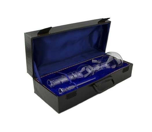 Sand Leaf Glass Ice Bong in koffer - www.waterpijp-bong.nl