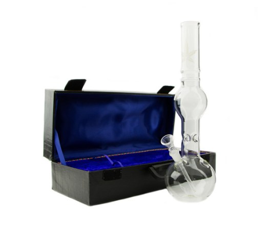 Sand Leaf Glass Ice Bong in koffer - www.waterpijp-bong.nl