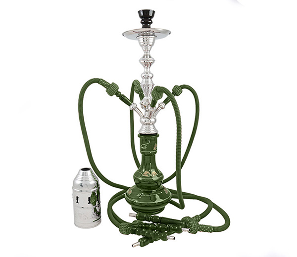 Shisha Cairo Waterpijp 4 slangen groen - www.waterpijp-bong.nl