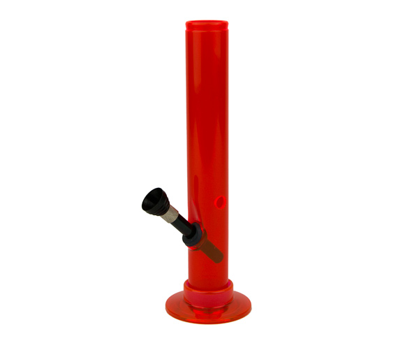 Straight Acryl Bong 22cm rood - www.waterpijp-bong.nl